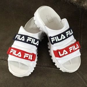 Chunky Fila Slip on Sandles